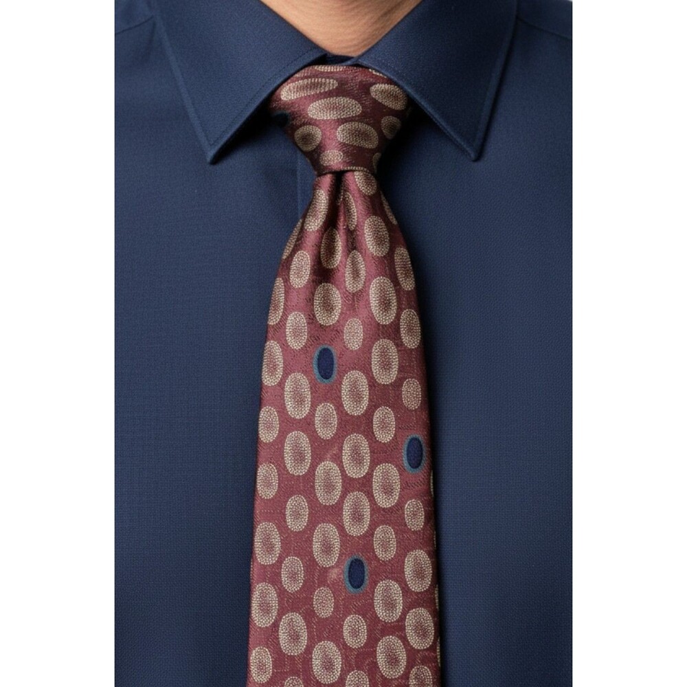 Zianetti Italian Silk Collection Geometric Mauve Necktie Preppy Tie 56x3.75